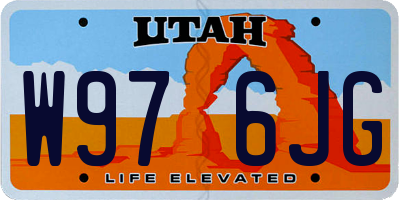 UT license plate W976JG