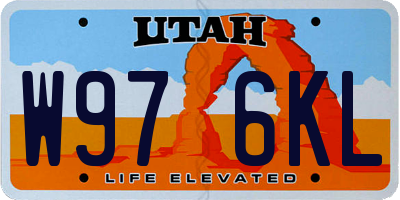 UT license plate W976KL