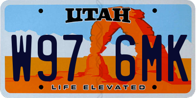 UT license plate W976MK