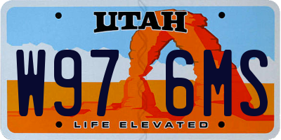 UT license plate W976MS