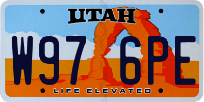 UT license plate W976PE