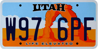 UT license plate W976PF