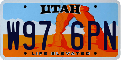 UT license plate W976PN