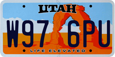 UT license plate W976PU
