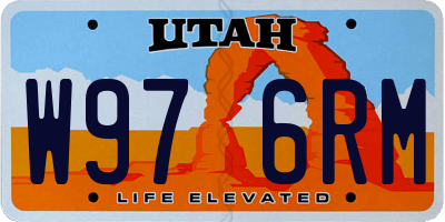 UT license plate W976RM