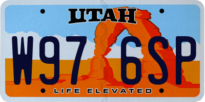 UT license plate W976SP
