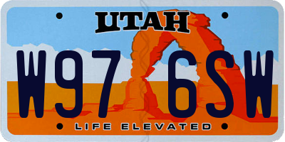 UT license plate W976SW