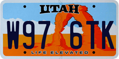 UT license plate W976TK