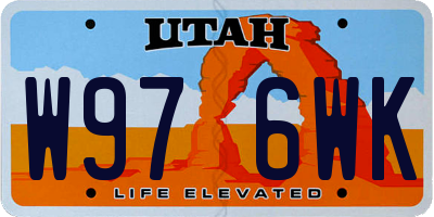 UT license plate W976WK