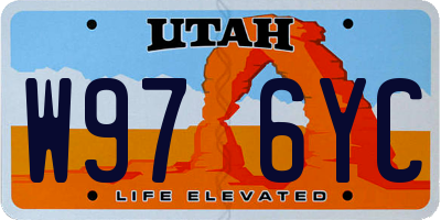 UT license plate W976YC