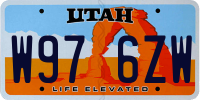 UT license plate W976ZW
