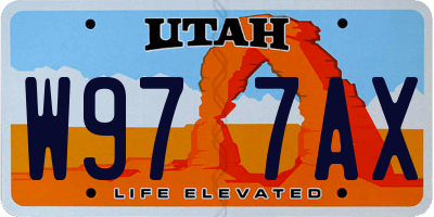 UT license plate W977AX