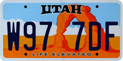 UT license plate W977DF