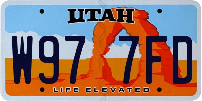 UT license plate W977FD