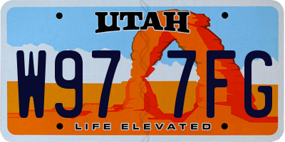 UT license plate W977FG