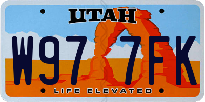 UT license plate W977FK