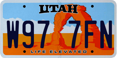 UT license plate W977FN