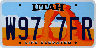 UT license plate W977FR