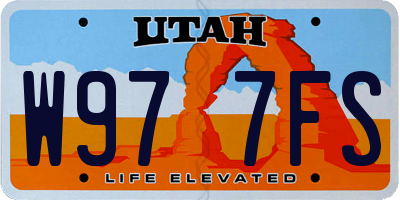 UT license plate W977FS