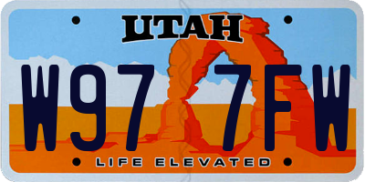 UT license plate W977FW