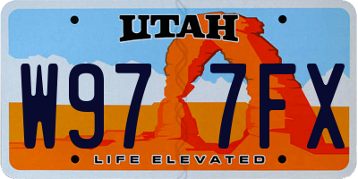 UT license plate W977FX