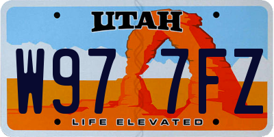 UT license plate W977FZ