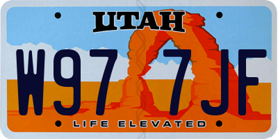 UT license plate W977JF