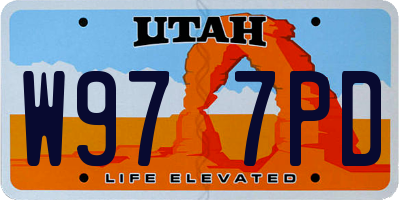 UT license plate W977PD