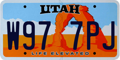 UT license plate W977PJ