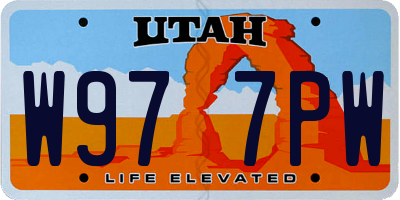 UT license plate W977PW