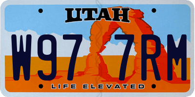 UT license plate W977RM