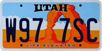 UT license plate W977SC