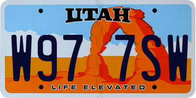 UT license plate W977SW