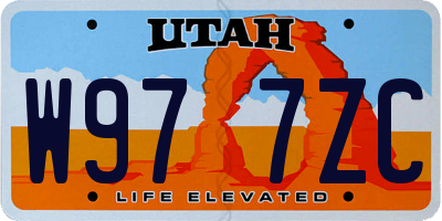UT license plate W977ZC