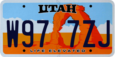 UT license plate W977ZJ