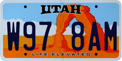 UT license plate W978AM