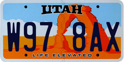 UT license plate W978AX