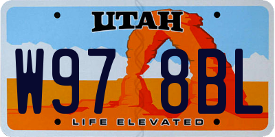 UT license plate W978BL