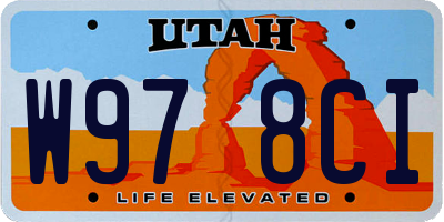 UT license plate W978CI