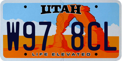 UT license plate W978CL