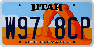 UT license plate W978CP