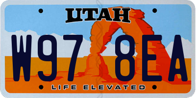 UT license plate W978EA