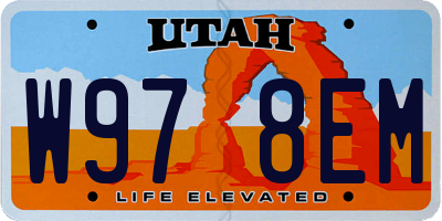 UT license plate W978EM