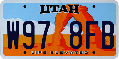 UT license plate W978FB