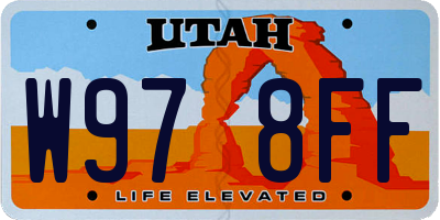 UT license plate W978FF