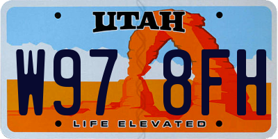 UT license plate W978FH