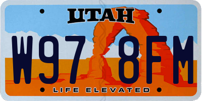 UT license plate W978FM