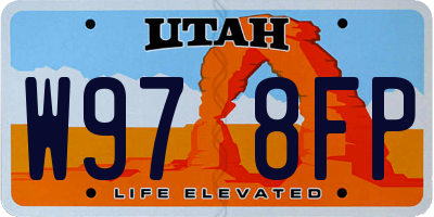 UT license plate W978FP