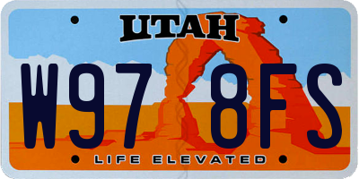 UT license plate W978FS