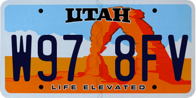 UT license plate W978FV